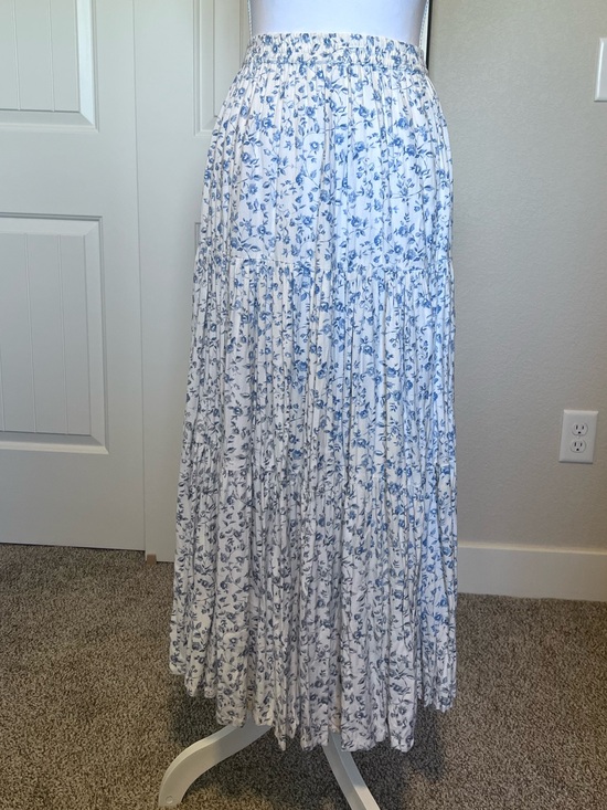 Tantrums Dresses & Skirts - Vintage Floral Pleated Maxi Skirt by Tantrums Elastic Waist Boho Prairie Sz XL